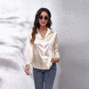 Women’s Satin Artificial Silk Long Sleeve Shirt