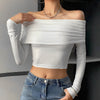 Spring Off-Shoulder Slim Fit T-Shirt