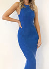 Fall Sleeveless Ribbed Split Sheath Dress