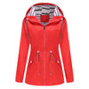 Hooded Waterproof Striped Trench Coat