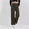 Retro Corduroy Elastic Waist Straight Leg Trousers