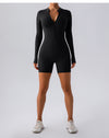 Long Sleeve Zipper Dance Training Sports Jumpsuit