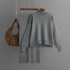 Solid Color Turtleneck Sweater Sheath Skirt Two Piece Set