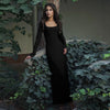 Elegant U-Neck Long Sleeve Maxi Dress