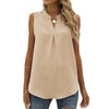 Solid Color Chiffon Sleeveless Pullover Shirt