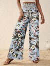 Printed Elastic Waist Wide Leg Pants