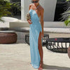 High Slit Double-Sided Knitted Beach Dress