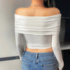 Spring Off-Shoulder Slim Fit T-Shirt