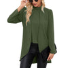 Faux Two-Piece Stand Collar Long Sleeve Top