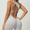 Pleated Peach Hip Quick-Drying Yoga Jumpsuit