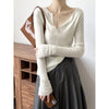 French V Neck Open Sweater Spring Inner Wear