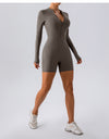 Long Sleeve Zipper Dance Training Sports Jumpsuit