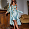 Lace-Up Mid-Length Nightgown and Pajama Set