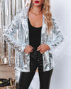 Sequined Collared Casual Blazer