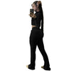 Two-Piece Velvet Solid Color Long Sleeve Cropped Casual Sports Suit