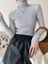 Simple Graceful Solid Color Turtleneck Sweater