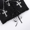 Dark Gothic Cross Chain Bandeau Sling Vest for Women