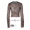 Summer Printed Sexy Mesh Lace Cardigan T-Shirt for Women