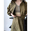 Short Jacket Drawstring Skirt Two-Piece Outdoor Sports Suit