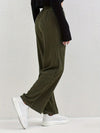 Retro Corduroy Elastic Waist Straight Leg Trousers