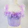 Super Fairy Ostrich Fur Boning Corset Tube Top