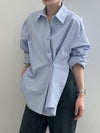 Irregular Asymmetric Button-Up Shirt for Women