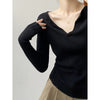 French V Neck Open Sweater Spring Inner Wear