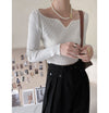 Petal Collar Slim Fit Short Sweater