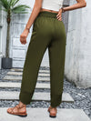 Pantalon taille haute de couleur unie pour femme