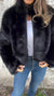 Faux Fur Turtleneck Zipper Casual Coat