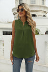 Solid Color Chiffon Sleeveless Pullover Shirt