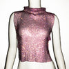 Luxury Rhinestone Turtleneck Vest