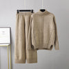 Thick Knit Turtleneck Sweater & Wide-Leg Pants Set