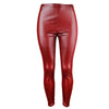 Thin Large Stretch Faux Leather Cropped Pants