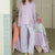 Cotton Two-Piece Pajama Set with Striped Trousers