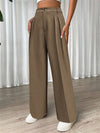 Pleated High Waist Loose Straight Pants for Women