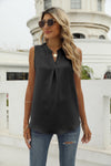 Solid Color Chiffon Sleeveless Pullover Shirt