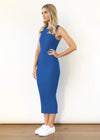 Fall Sleeveless Ribbed Split Sheath Dress