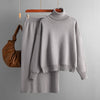 Solid Color Turtleneck Sweater Sheath Skirt Set