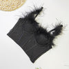 Super Fairy Ostrich Fur Boning Corset Tube Top