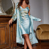 Lace-Up Mid-Length Nightgown and Pajama Set