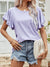 Women’s Hollow Out Ruffle Sleeve Casual T-Shirt