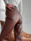 Faux Leather Casual Motorcycle Pants