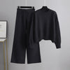 Women’s Casual Knit Sweater and Wide-Leg Pants Two-Piece Set