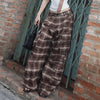 Street Style Color Contrast Plaid Straight Leg Pants