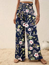 Printed Elastic Waist Wide Leg Pants