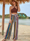 Casual Holiday High Waist Printed Wide Leg Pants for Women