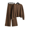 Women’s Casual Knit Sweater and Wide-Leg Pants Two-Piece Set