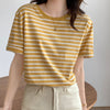 Green Striped Cotton T-Shirt