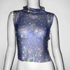 Luxury Rhinestone Turtleneck Vest